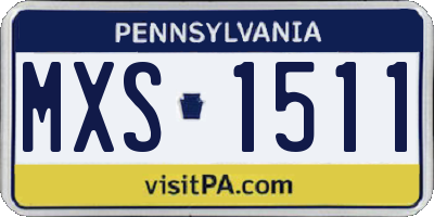 PA license plate MXS1511