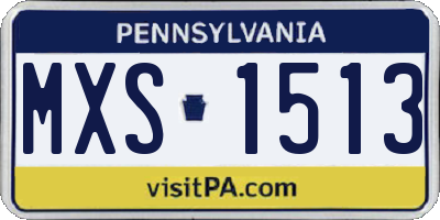 PA license plate MXS1513