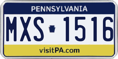 PA license plate MXS1516