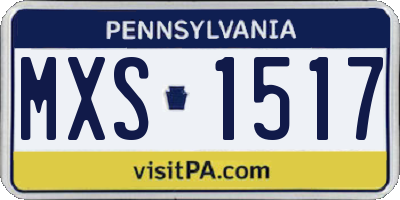 PA license plate MXS1517