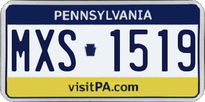 PA license plate MXS1519