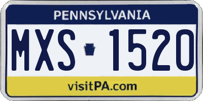 PA license plate MXS1520