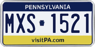 PA license plate MXS1521