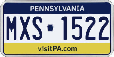 PA license plate MXS1522