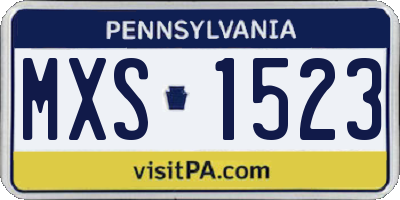 PA license plate MXS1523