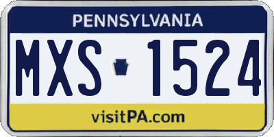 PA license plate MXS1524