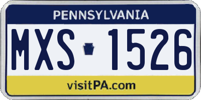 PA license plate MXS1526