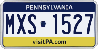 PA license plate MXS1527