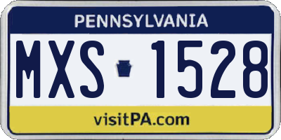 PA license plate MXS1528
