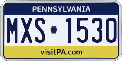 PA license plate MXS1530