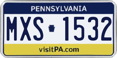 PA license plate MXS1532