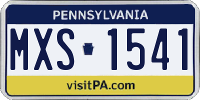 PA license plate MXS1541