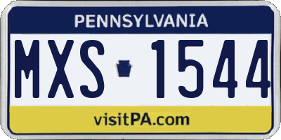 PA license plate MXS1544