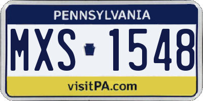 PA license plate MXS1548