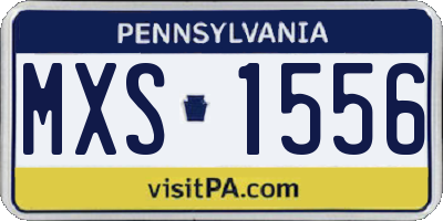PA license plate MXS1556