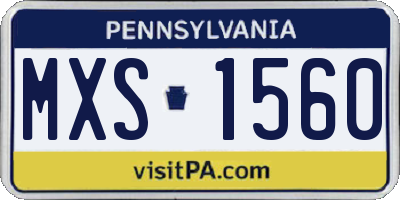PA license plate MXS1560