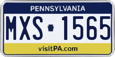 PA license plate MXS1565