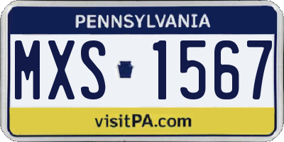 PA license plate MXS1567