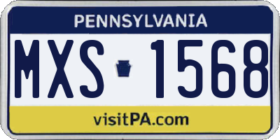 PA license plate MXS1568