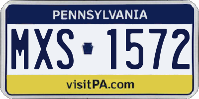 PA license plate MXS1572