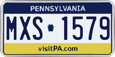 PA license plate MXS1579