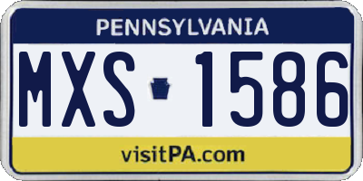 PA license plate MXS1586