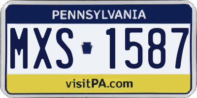 PA license plate MXS1587