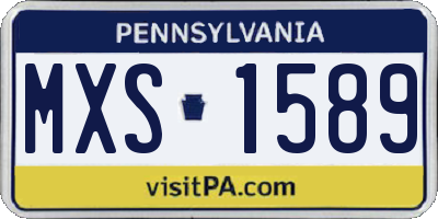PA license plate MXS1589