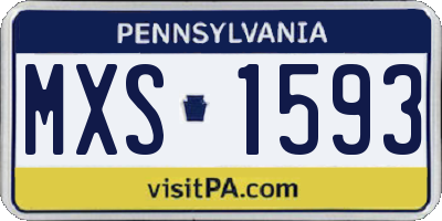 PA license plate MXS1593