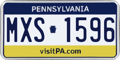 PA license plate MXS1596