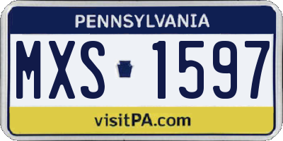 PA license plate MXS1597