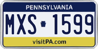 PA license plate MXS1599