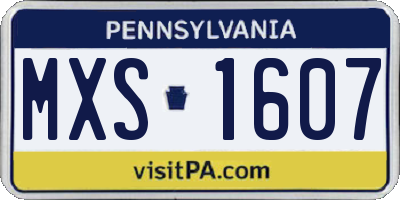 PA license plate MXS1607
