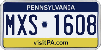 PA license plate MXS1608