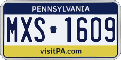 PA license plate MXS1609