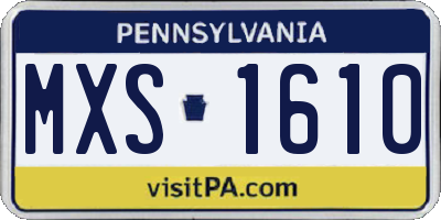 PA license plate MXS1610