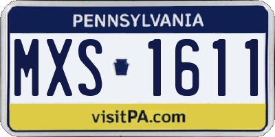 PA license plate MXS1611