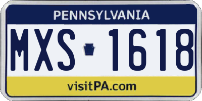 PA license plate MXS1618