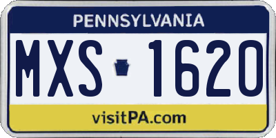 PA license plate MXS1620