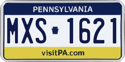 PA license plate MXS1621