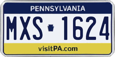 PA license plate MXS1624