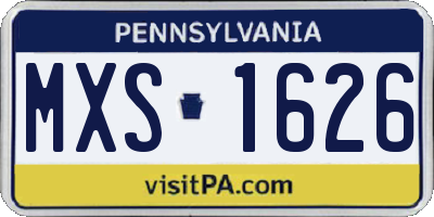 PA license plate MXS1626