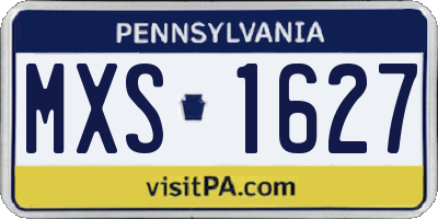 PA license plate MXS1627
