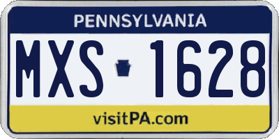 PA license plate MXS1628