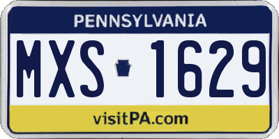 PA license plate MXS1629