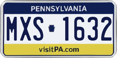 PA license plate MXS1632