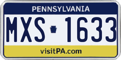 PA license plate MXS1633