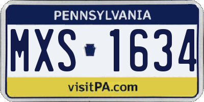 PA license plate MXS1634