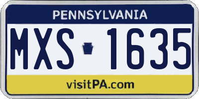 PA license plate MXS1635