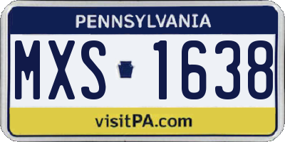 PA license plate MXS1638